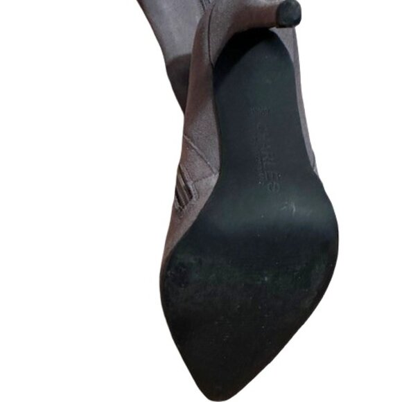 Charles David Grey Suede Microstretch Over-the-Knee Stiletto Boots - Size 8.5 - Picture 6 of 6